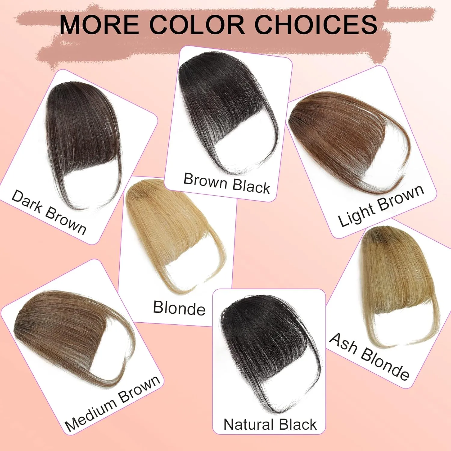 100% Human Hair Clip in Bangs,Women Air Thinning Curtain Flat Natural Curved Wispy Faux Fake Ash Blonde Bangs