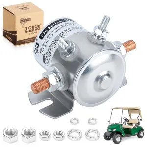 10L0L Solenoid Relay Fit for EZGO Marathon 1979-1994 & Cushman Gas Golf Cart Maximum Access 250A 12V, 4 Terminal with Copper Contacts, OEM# 16542G1 16542-G1 889673 70-111224 3635820