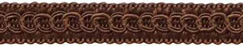 1/2" (1cm) Basic Solid Collection Scroll Gimp Braid Trim # 0050SG, Mocha Brown #D2 (Dark Chocolate Brown) 14 Yard Value Pack (42 ft/12.5m)