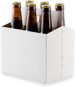 150 Six Pack Beer Bottle Holder that fits 12-16oz bottles Sturdy | Cardboard Holds Six Bottles | Beer Bottle Carrier for Safe and Easy Transport - (150 pcs White)