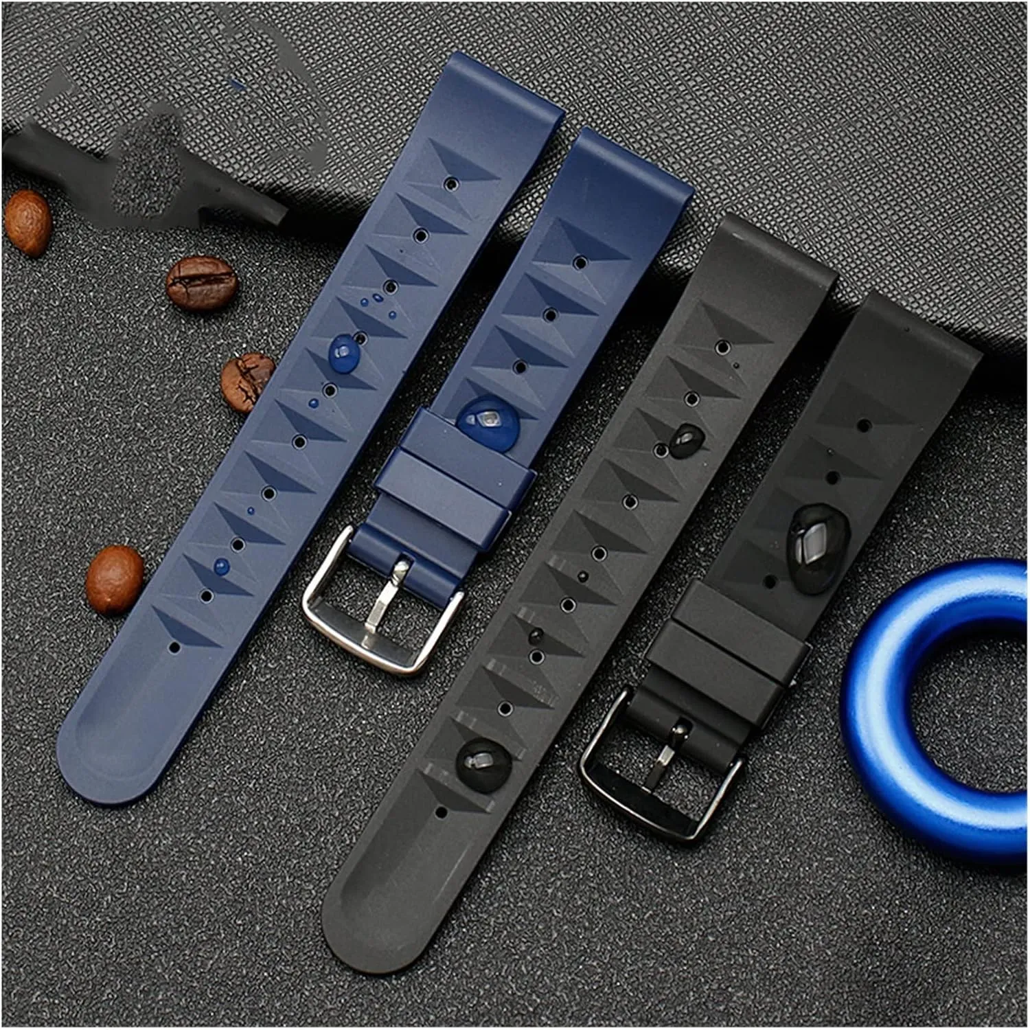 20mm 22mm Watch Strap Fit Watch Rubber Watch Band Fit Watch Sport Diving Rubber Replacement Strap Wrist Strap