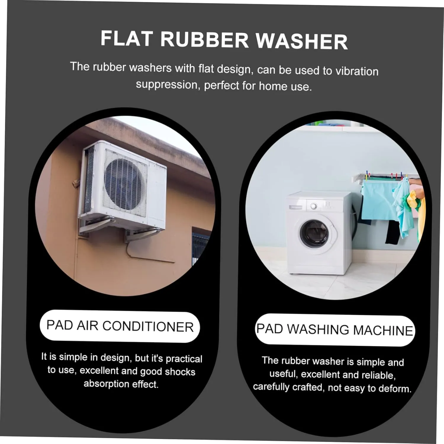 3sets Rubber Shock Pad Washer Anti Vibration Pads Dampening Washing Machine Anti Vibration Isolation Grommets Anti Vibration Grommets Vibration Suppression Rubber Grommets 8pcs*3