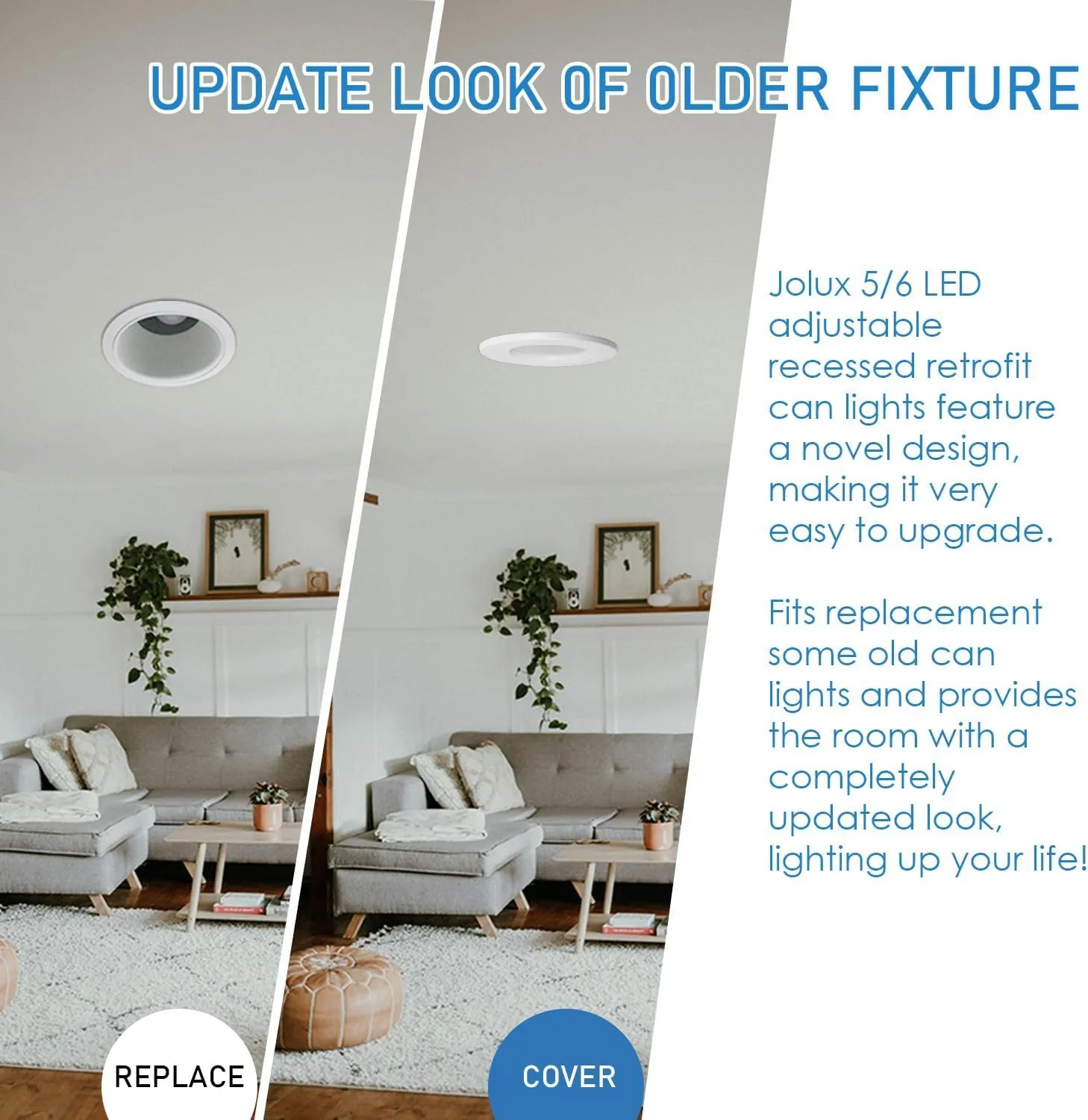 5/6''Adjustable Height LED Can Lights Retrofit Recessed Lighting 6 Pack,800 lm 2700K Soft White,12=60W,Dimmable,ETL Damp Rated,E26 Base,Flat Trim,Easy Retrofit Downlight Installation.