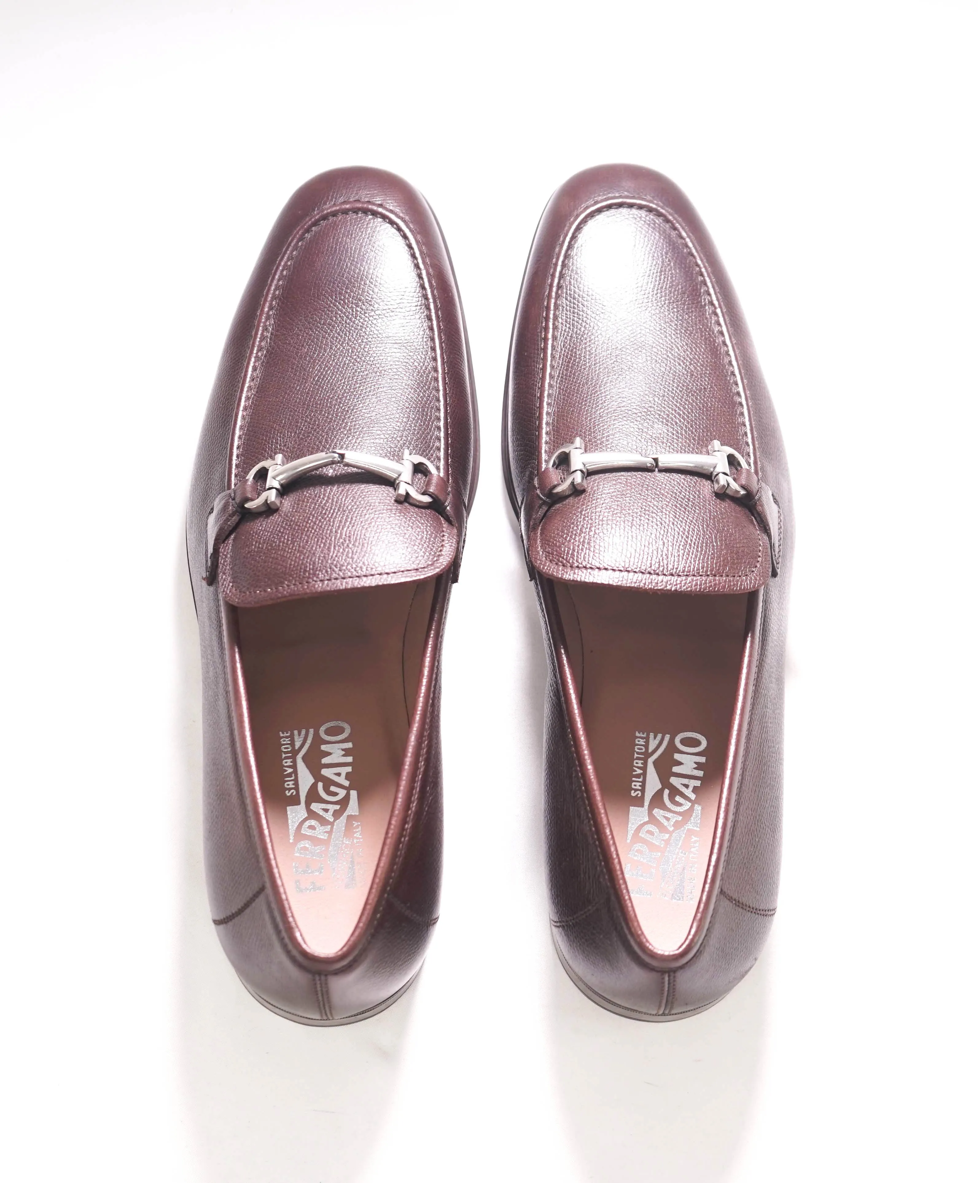 $850 SALVATORE FERRAGAMO - *TAPAS* Brown Leather Gancini Bit Loafer - 10.5 US