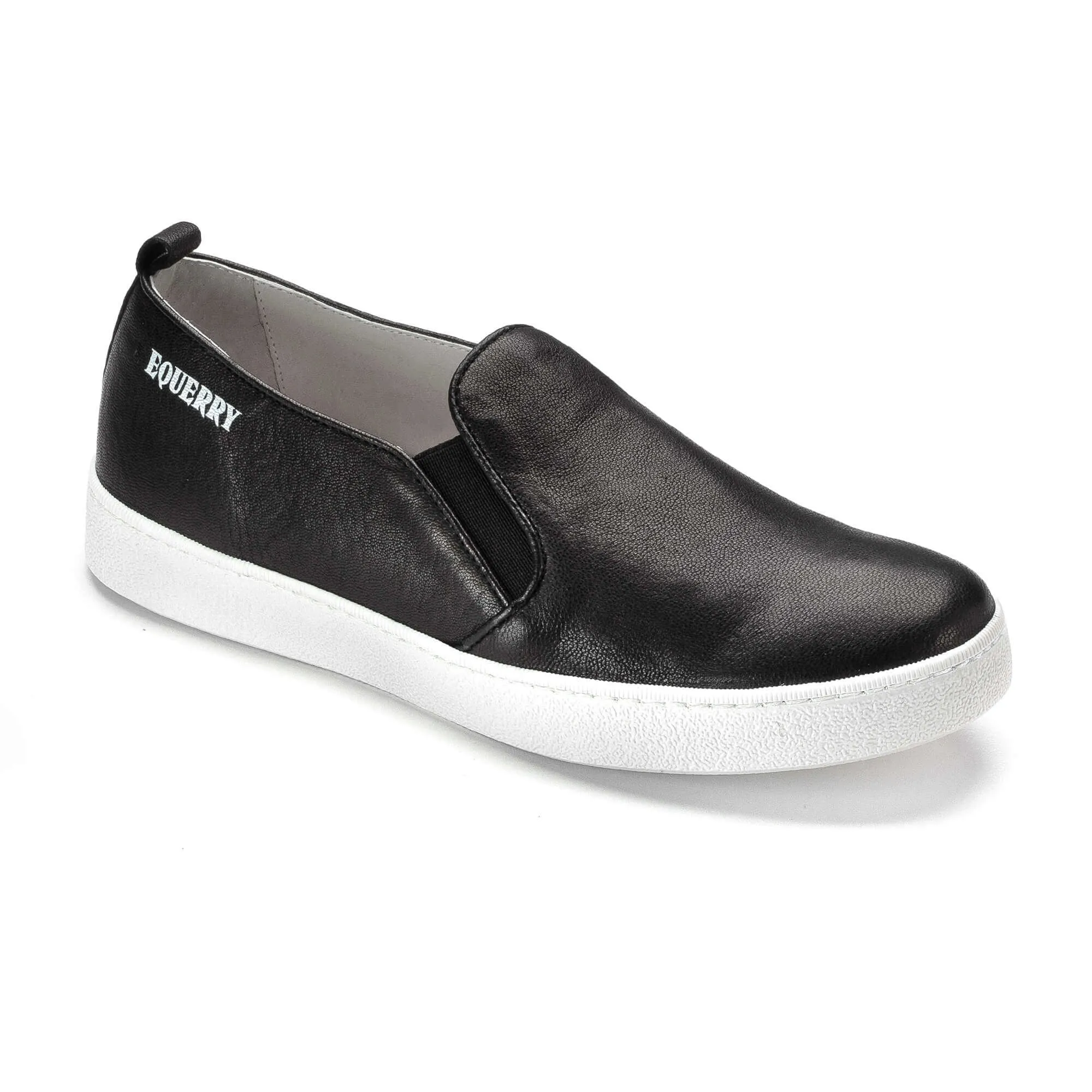 886 - Stylish Black Leather Slip On Sneaker for Boys and Girls