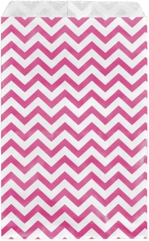 888 Display - 200 pcs of 4" x 6" Pink Chevron Paper Gift Bags Shopping Sales Flat Bags