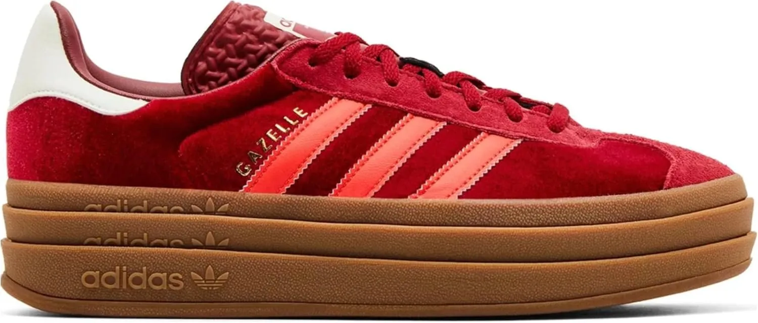 Adidas Gazelle Bold Womens Sneaker (Bright Red Velvet, 9.5)