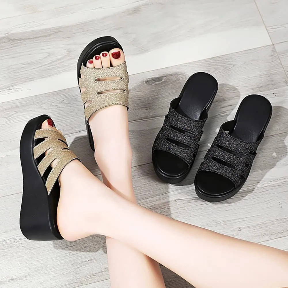 ailishabroy Women Slip on Espadrille Sandals Wedges Slides Sandals Flatform Open Toe