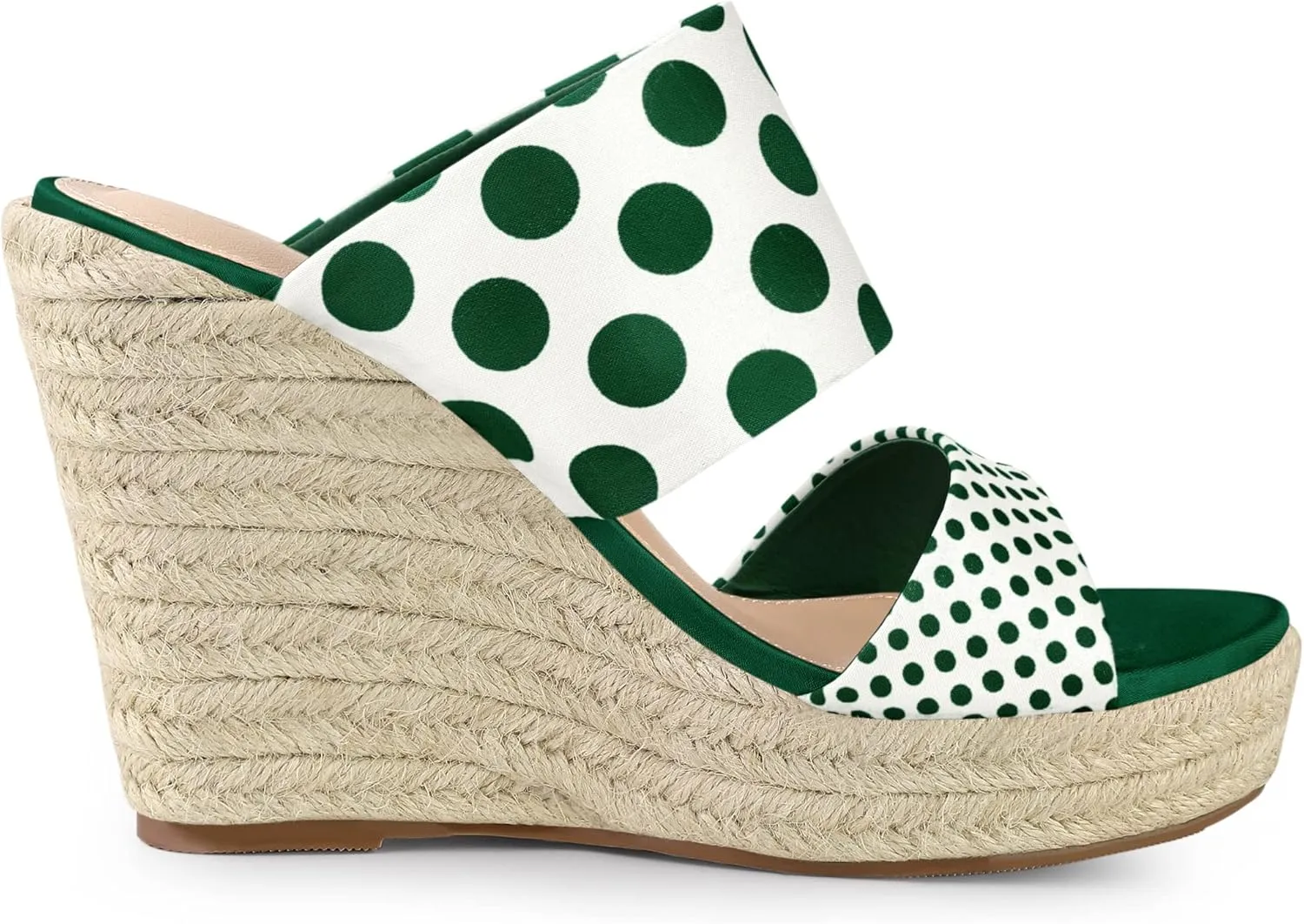 Allegra K Women's Platform Polka Dots Heel Espadrille Wedge Sandals