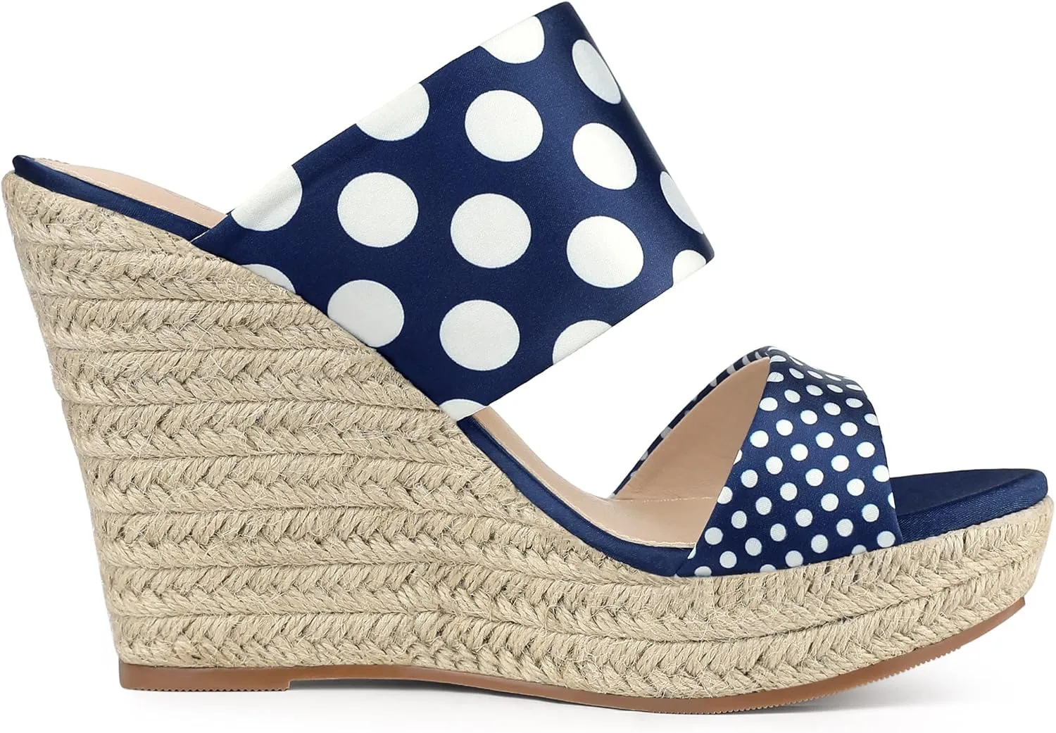 Allegra K Women's Platform Polka Dots Heel Espadrille Wedge Sandals