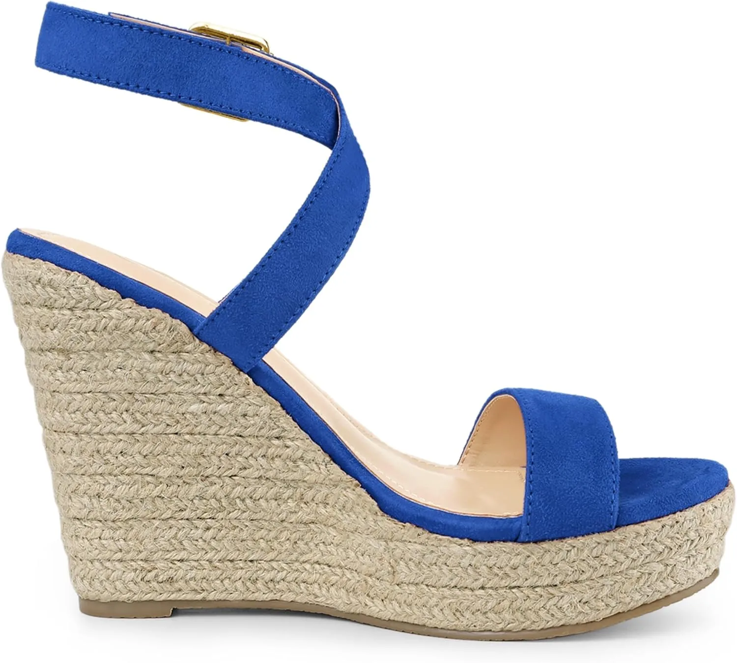 Allegra K Women's Slingback Crisscross Espadrille Wedges Heel Sandals