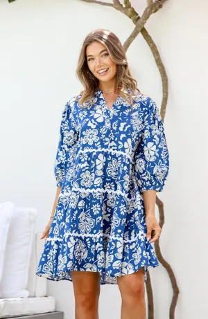 Aloha Dress - Cobalt