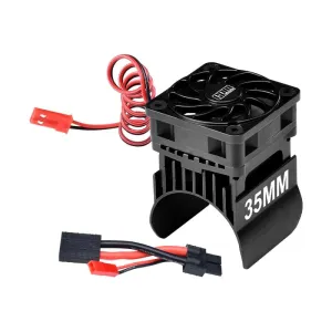 Aluminum 6061-T6 Alloy Cooling Fan with 35mm Motor Heatsink for Traxxas 1:16 Mini Maxx 4WD 107154-1 / Mini XRT VXL-3S 108076-1 Monster Truck Upgrades - Black