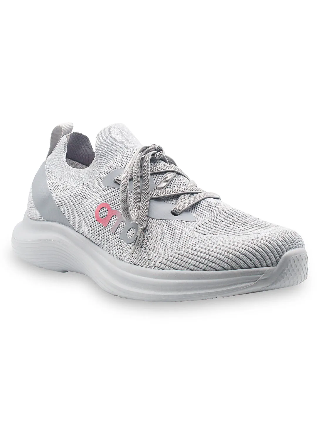 Amp Women’s Knitted Lace-Up Sneakers AW029-GREY