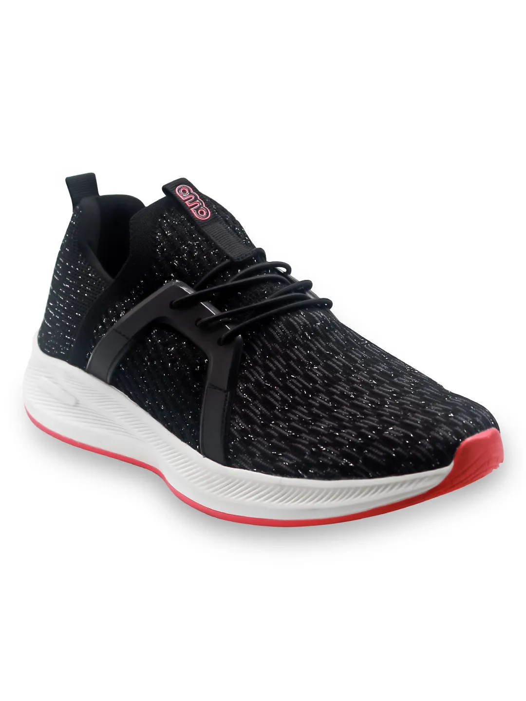 Amp Women’s Knitted Lace-Up Sneakers AW033-Black
