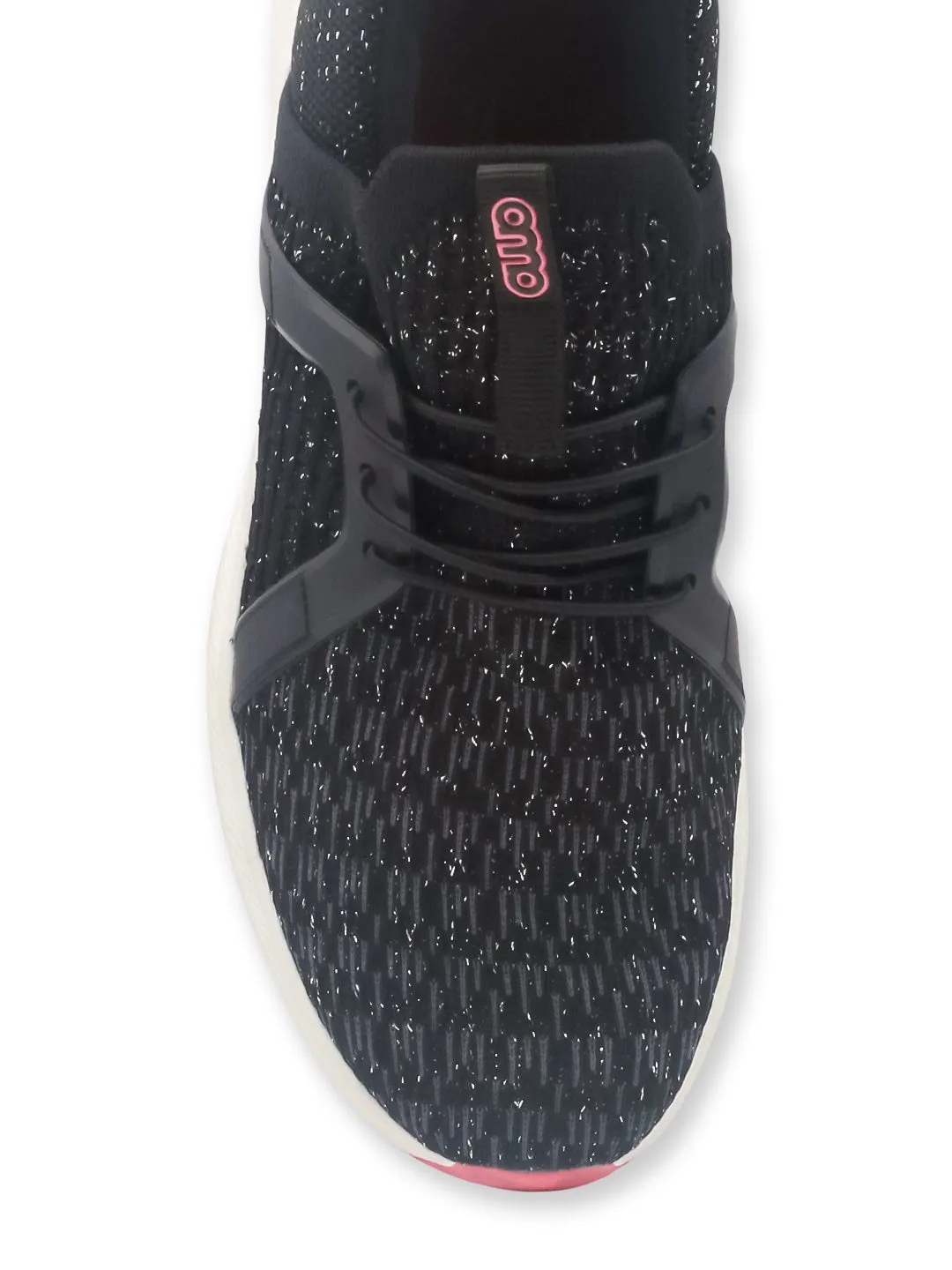 Amp Women’s Knitted Lace-Up Sneakers AW033-Black