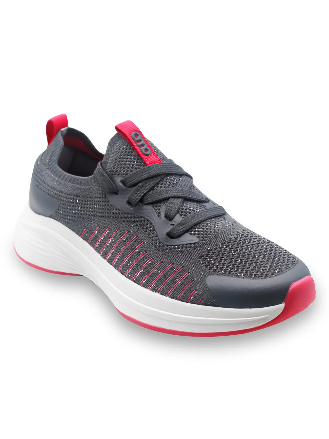 Amp Women’s Knitted Lace-Up Sneakers AW038-GREY