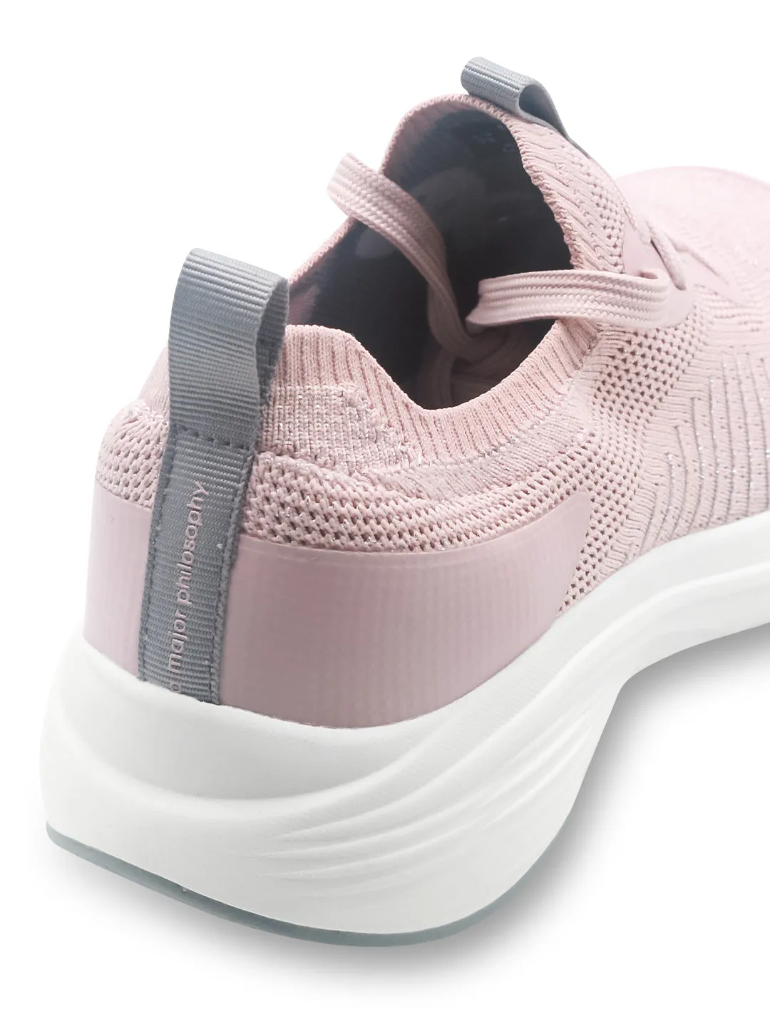 Amp Women’s Knitted Lace-Up Sneakers AW038-PEACH