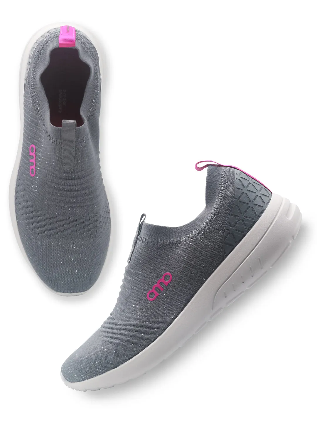 Amp Women’s Knitted Slip-On Sneakers AW028-GREY