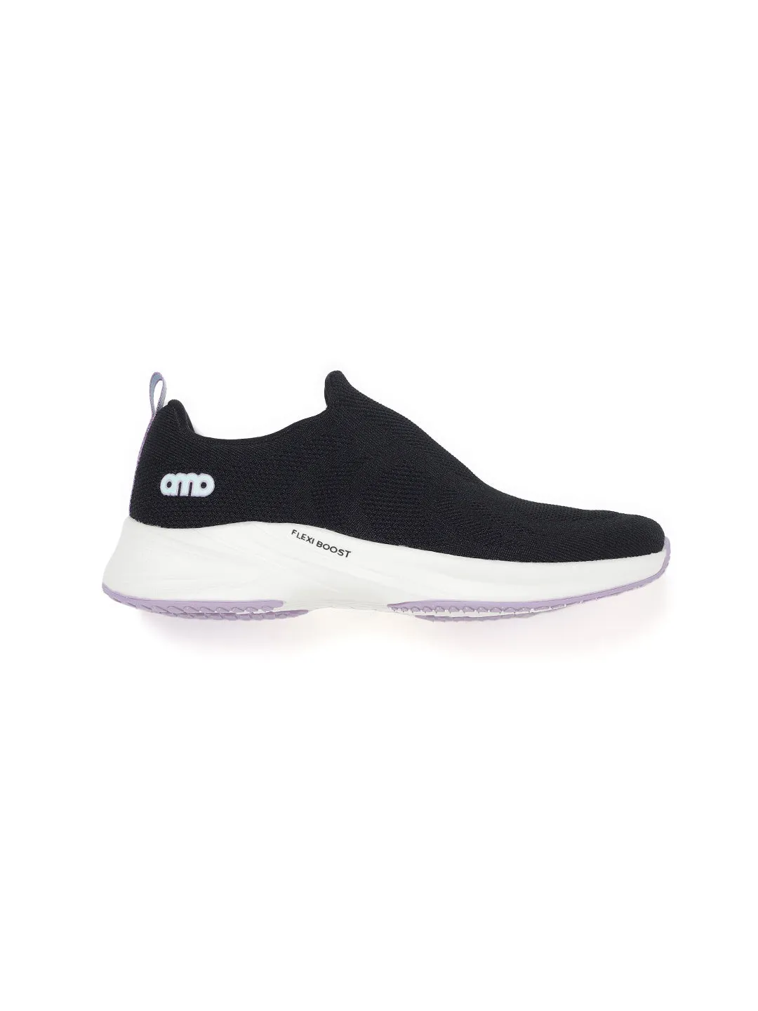 AMP WOMENS KNITTED SLIP-ON SNEAKERS AW055-BLACK