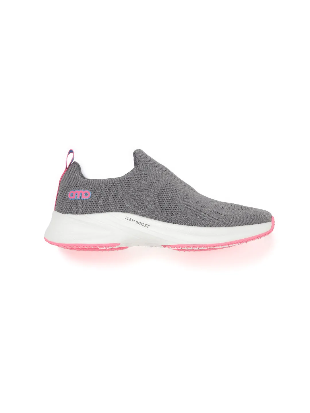 AMP WOMENS KNITTED SLIP-ON SNEAKERS AW055-GREY