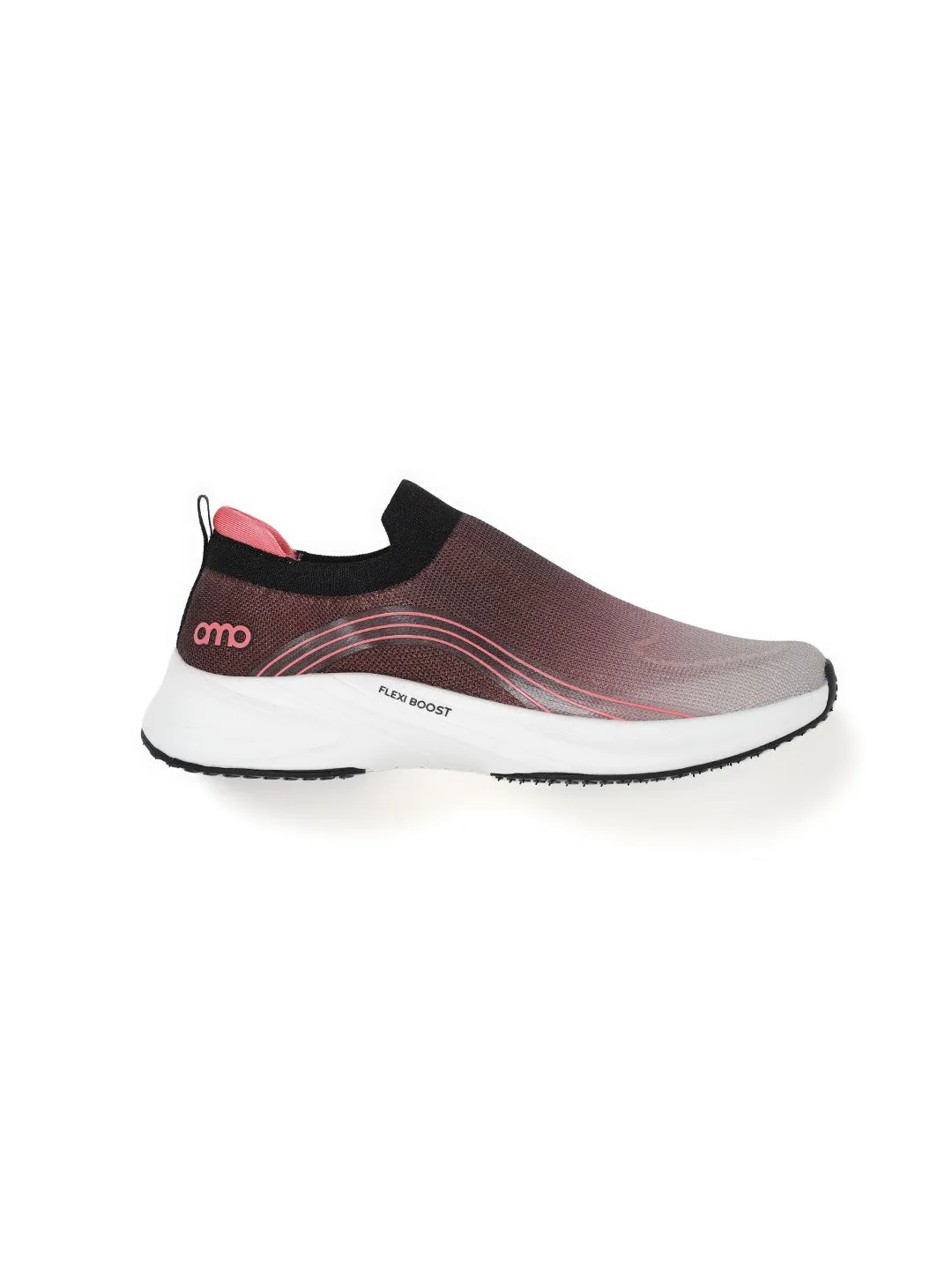 AMP WOMENS KNITTED SLIP-ON SNEAKERS AW058-BLACK