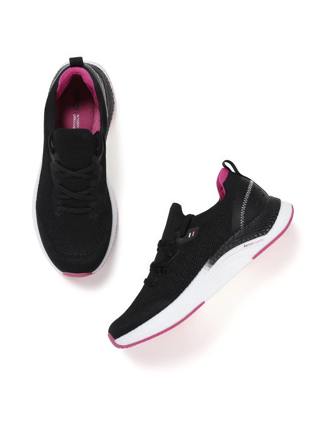 Amp Women’s Knitted Slip-On Sneakers AW059-BLACK