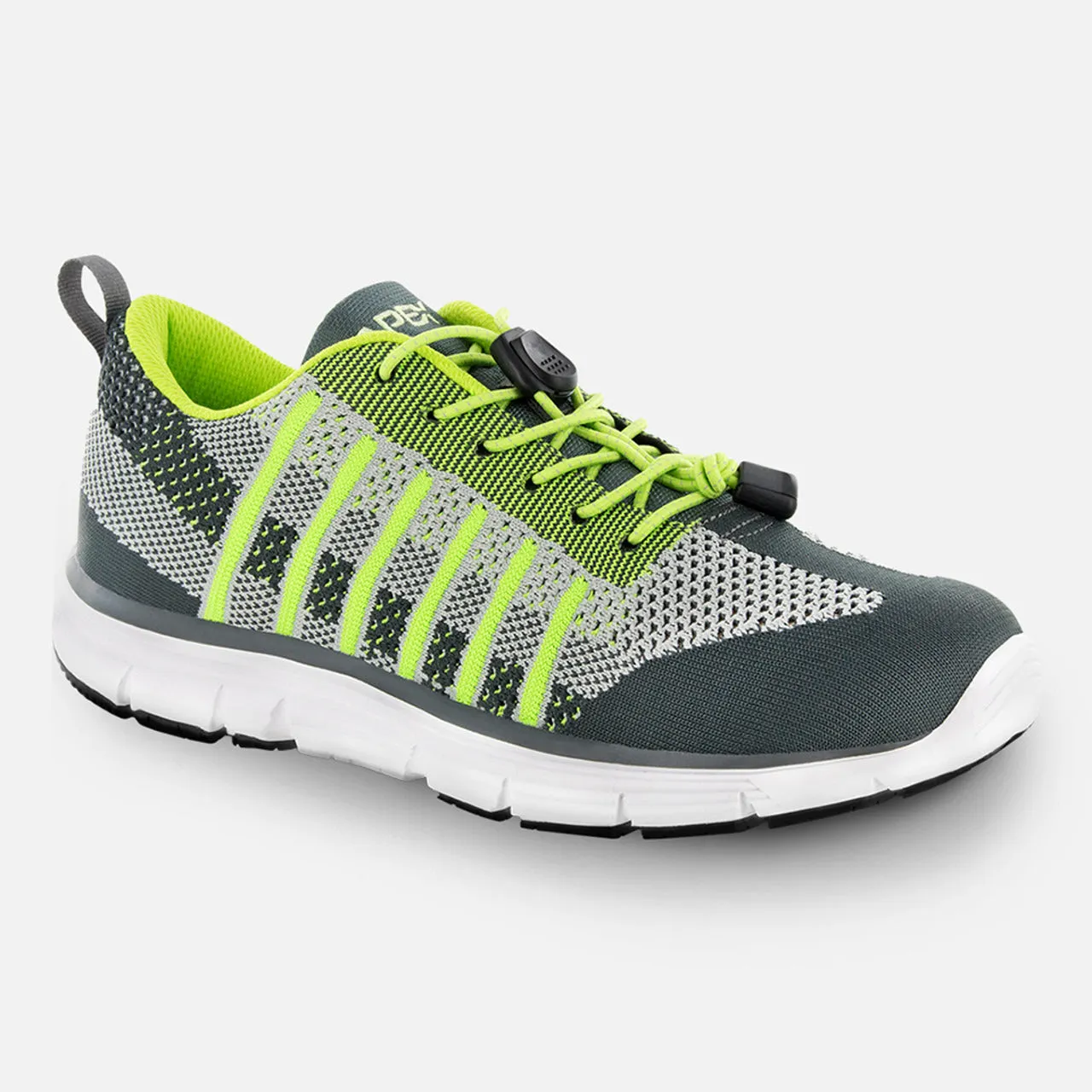 Apexfoot Men's Knit Active Shoe Bolt - Lime - X-Wide (4E)