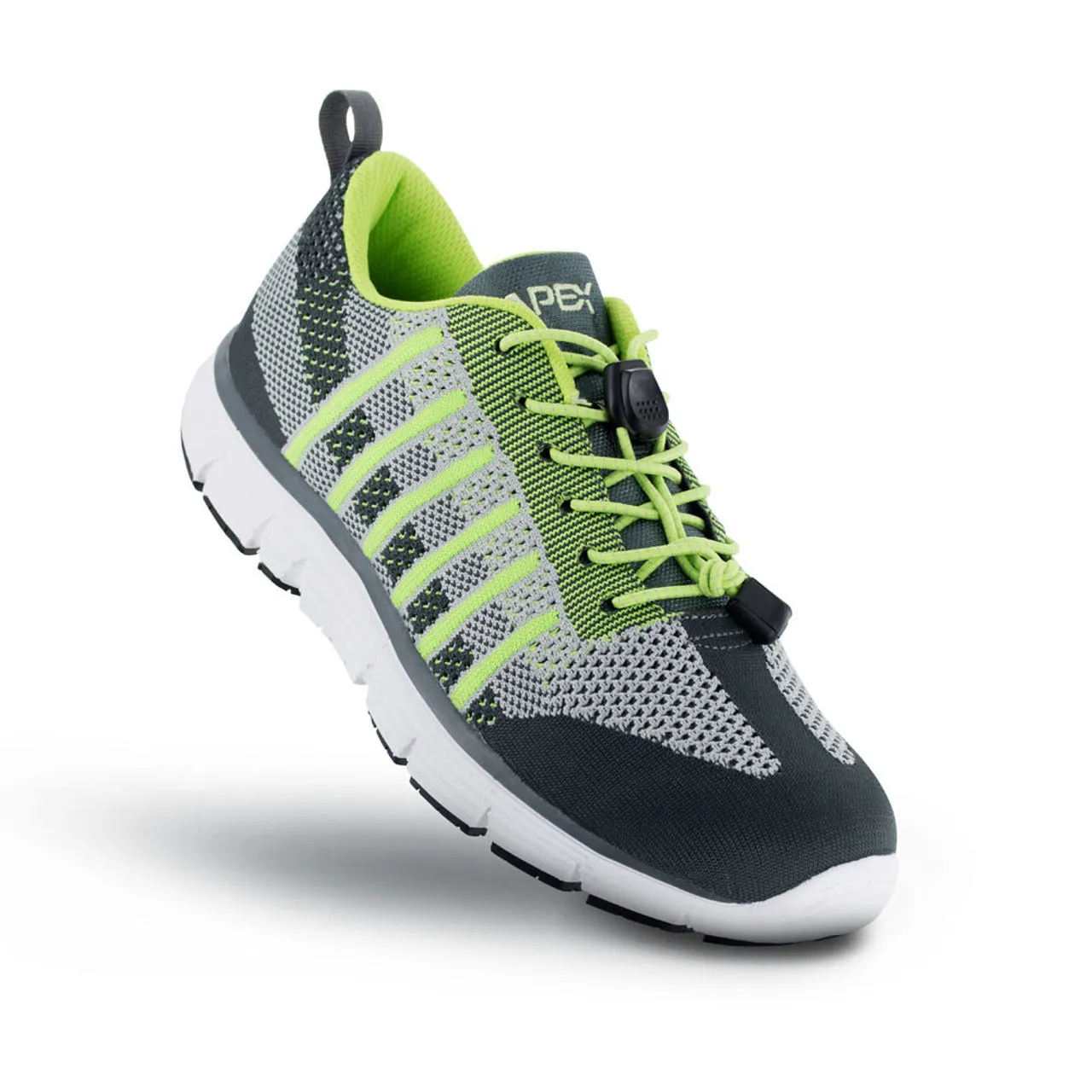 Apexfoot Men's Knit Active Shoe Bolt - Lime - X-Wide (4E)