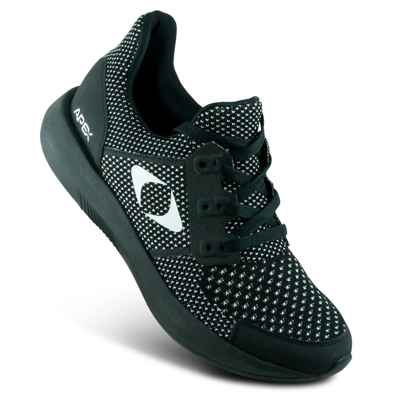 Apexfoot Men's Performance Athletic Sneaker - Black - X-Wide (4E)