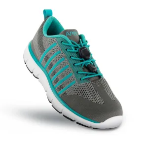 Apexfoot Women's Knit Active Shoe Breeze - Grey-  Wide (D)