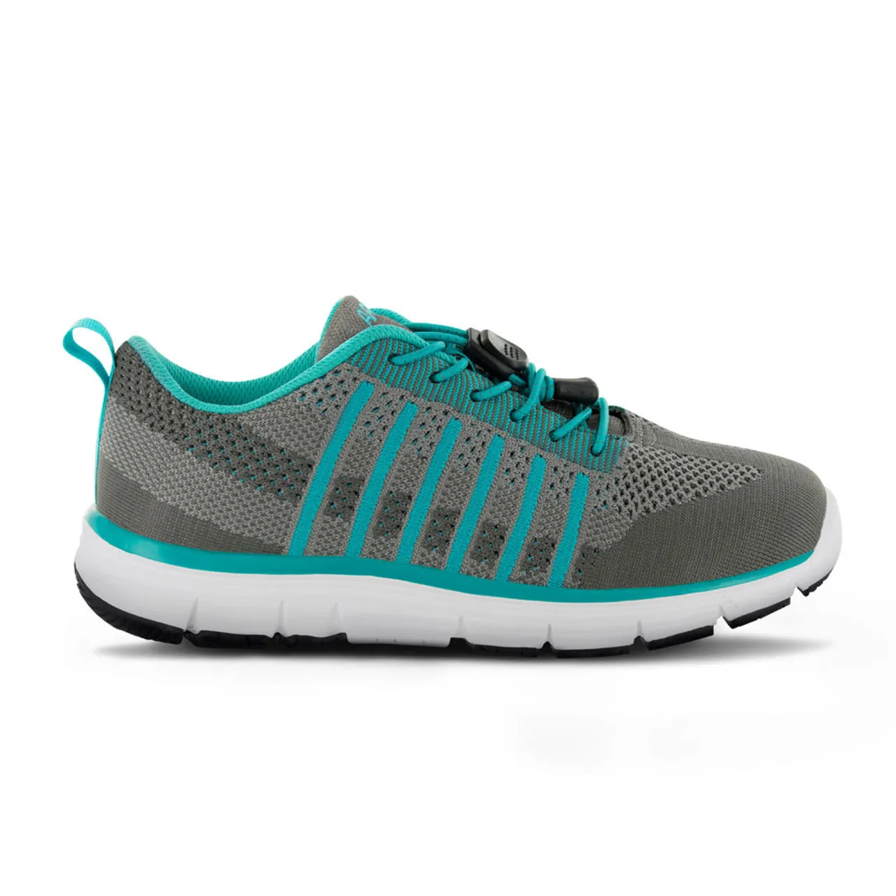 Apexfoot Women's Knit Active Shoe Breeze - Grey- X-Wide (2E)
