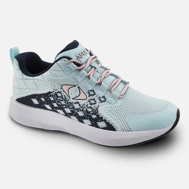 Apexfoot Women's Performance Athletic Sneaker - V Black Seafoam / Pink -  X-Wide (2E)