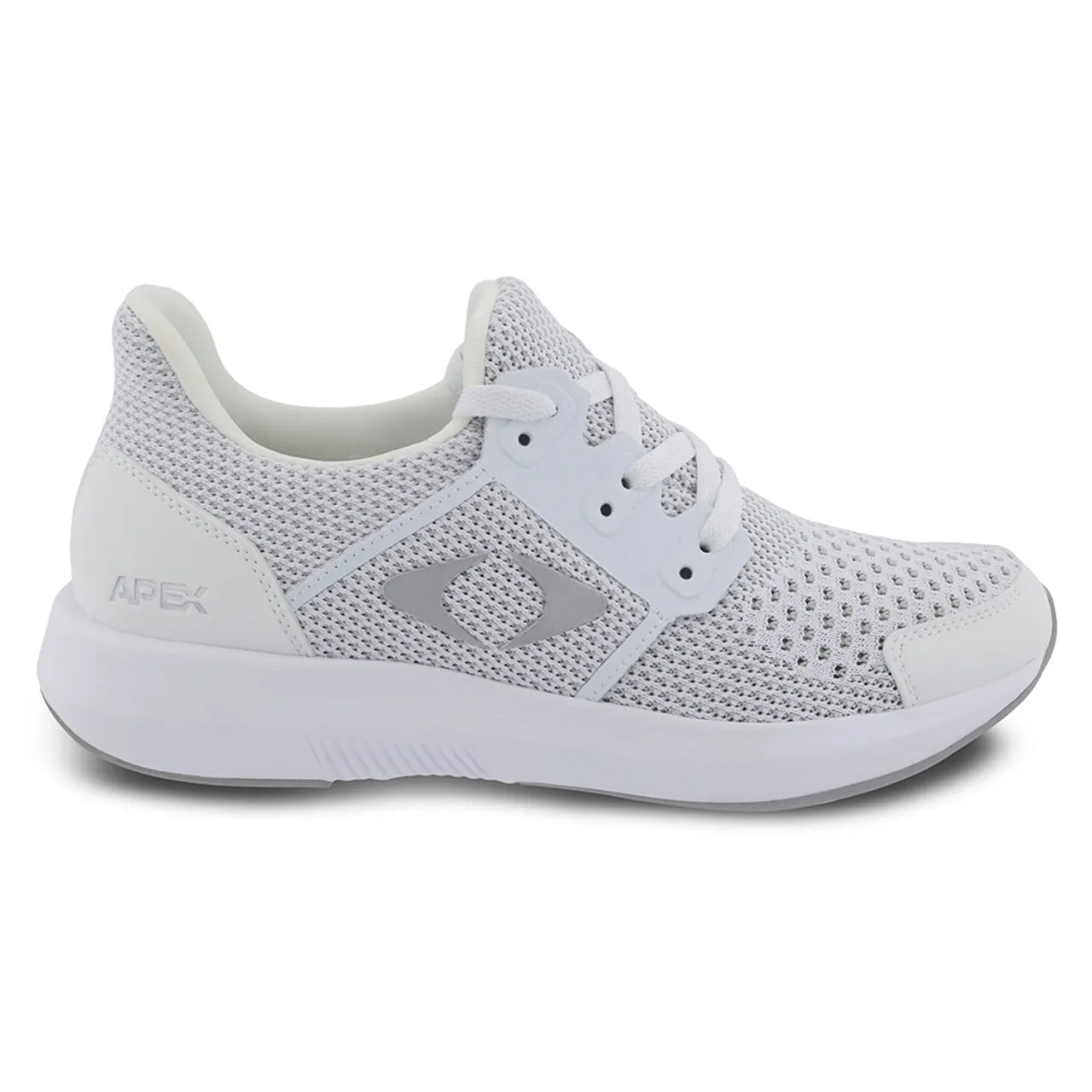 Apexfoot Women's Performance Athletic Sneaker - White - X-Wide (2E)