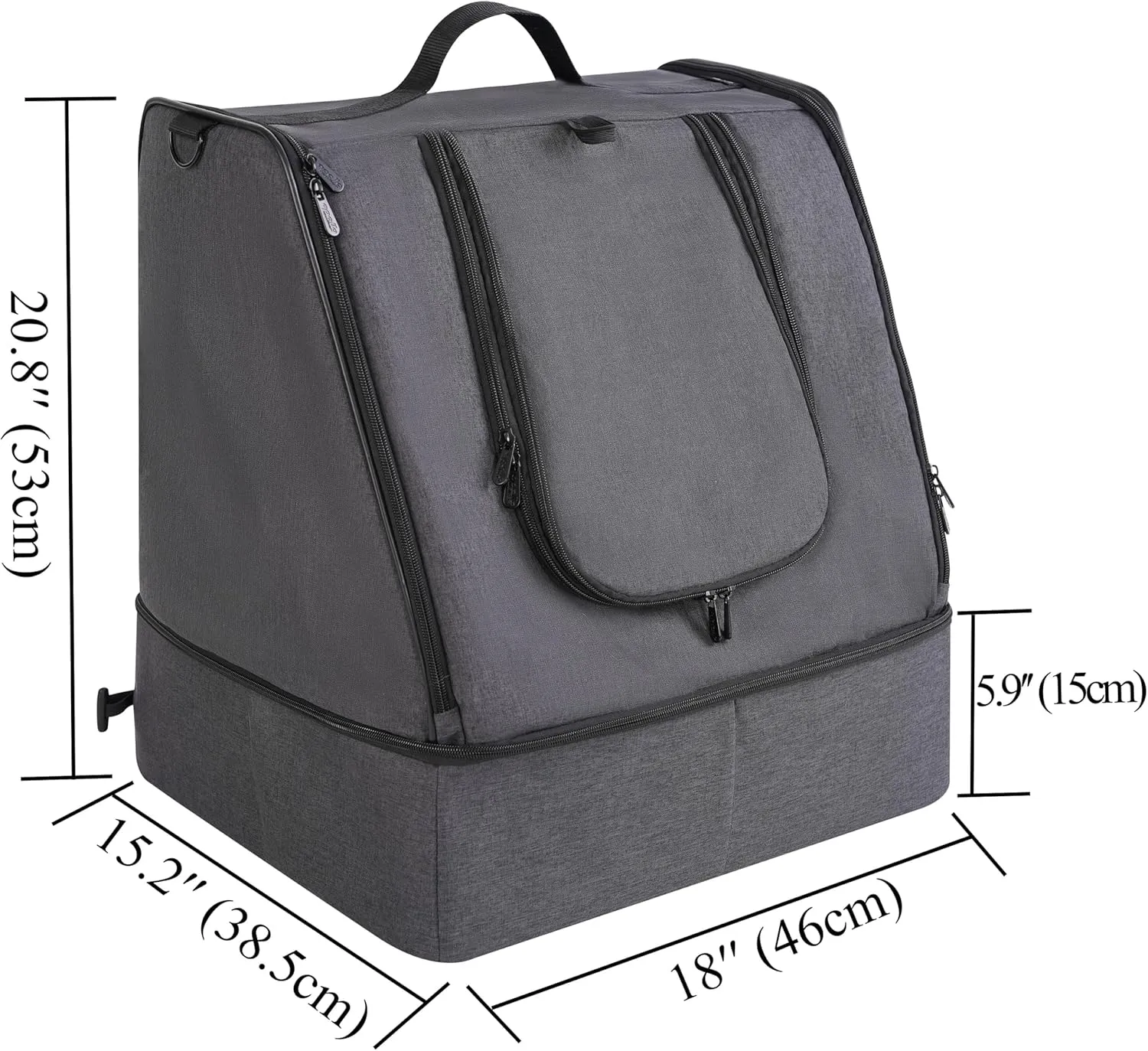 apollo walker Portable Cat Travel Litter Box with Zipped Waterproof Bag,No Collapse with Hard Base Insert at Bottom, No Leakage, No Smell, Easy to Carry, Easy to Use in Hotels, Car Black