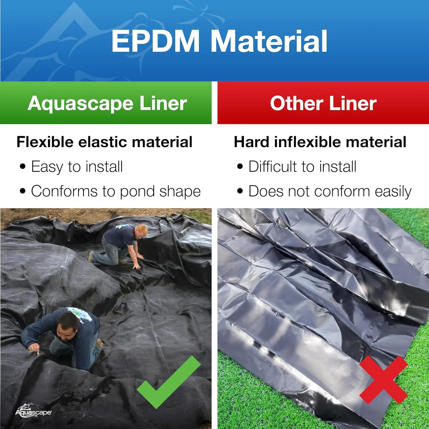 Aquascape PRO Grade EPDM 45 Mil Liner for Pond, Waterfall, and Water Features, 15 x 20 Feet | 85003