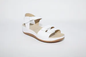 ARA - LOW WEDGE VELCRO SANDAL - WHITE LEATHER
