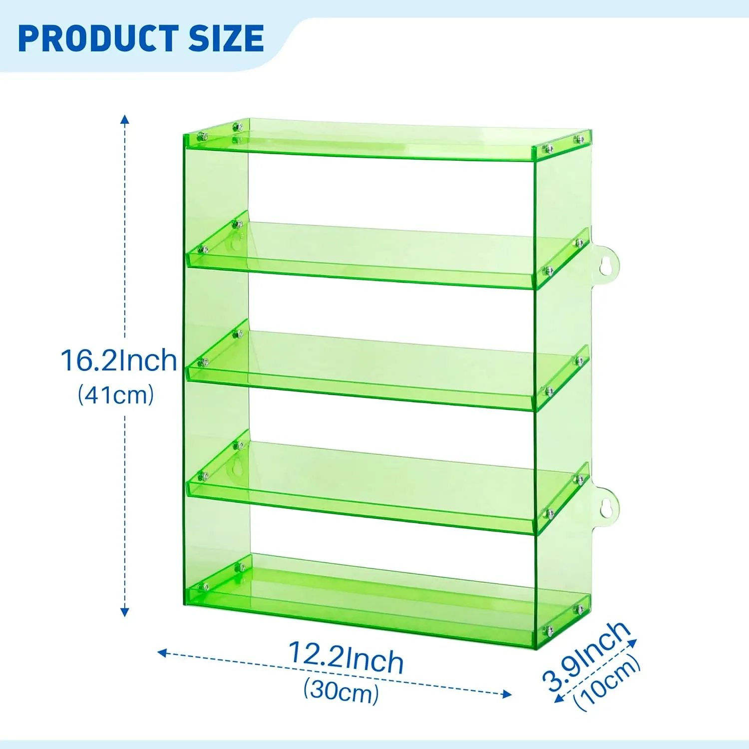 Assembly Monster Trucks Display Case Holding for 20 Monster Trucks Acrylic Storage Case 5 Tiers Monster Trucks Organizer with Tilted Design, Display Case for Toy Trucks (Green)