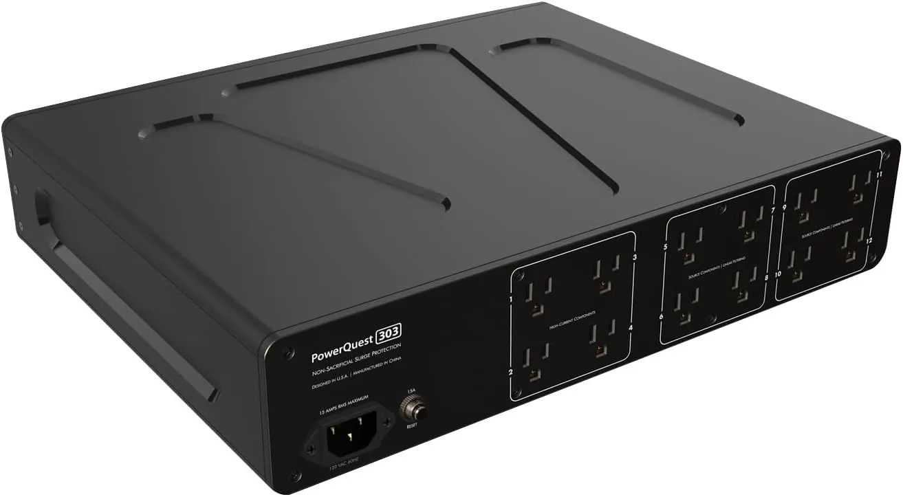 AudioQuest PowerQuest 303 12-Outlet Power Conditioner & Non-Sacrificial Surge Protector - North America