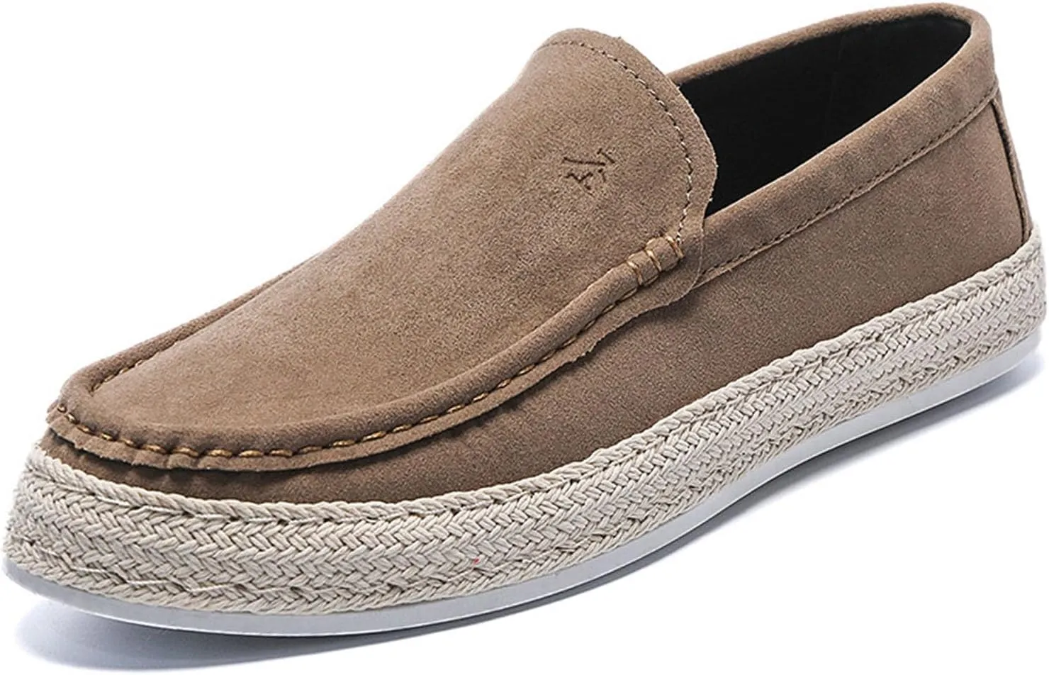 AUNTHUI Men's Slip-On Espadrille Loafers,Fashion Breathable Handmade Straw Moccasins,Non-Slip Comfortable Casual Walking Driving Flat Sneakers