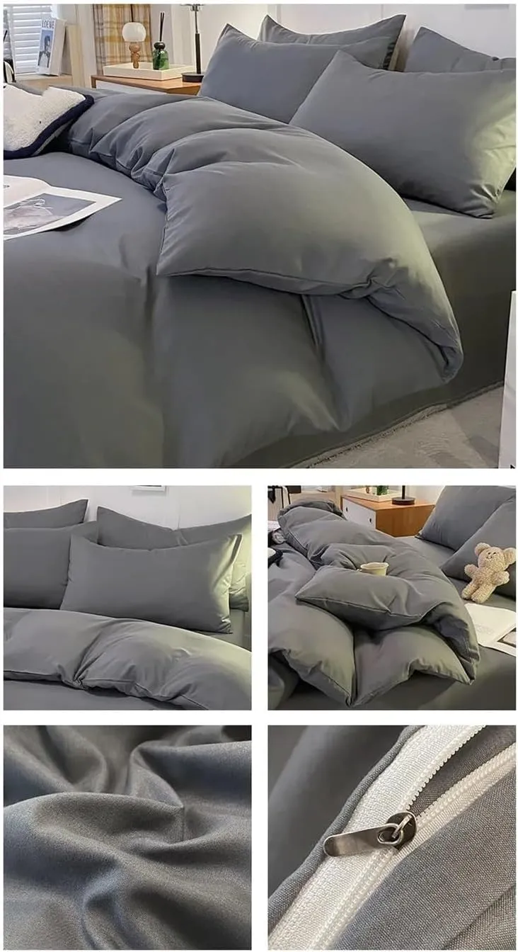Bed Sheets Set, Simple Sheet Sets Boys and Girls Bedroom Sheets Bedding Sets Washed Cotton Duvet Cover Skin-Friendly Fabrics(B,Twin 4pcs)