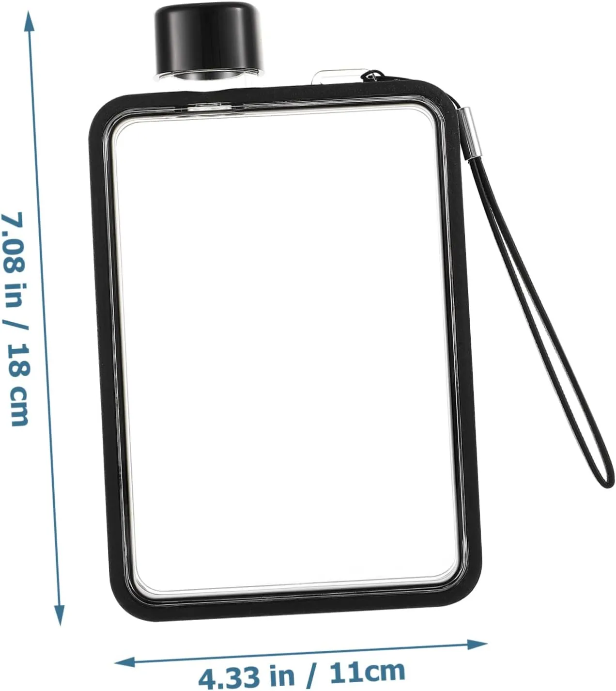 BESPORTBLE Flat Water Bottle - Gym Water Bottle Portable Flat Bottle Professional Fitness Bottle for Sports Camping Gym Fitness Outdoor Black, 380ml