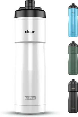 Bike Water Bottles | Insulated Bike Water Bottle | Easy Clean Nozzle, Easy Squeeze | Cycling Mountain Fitness Water Bottle | Gym Sport Bottle (White)
