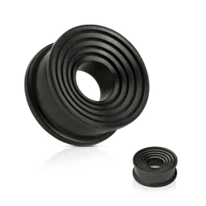 Black Areng Wood Concave Double Flat Flare Tunnels 2g - 1"