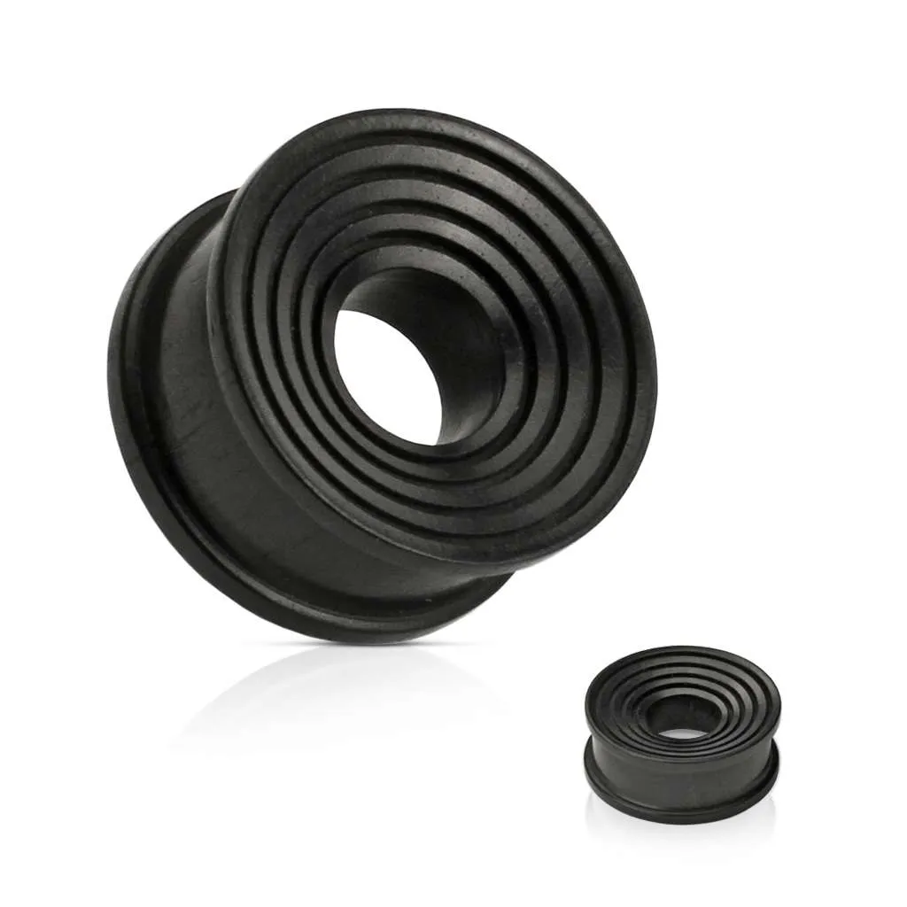 Black Areng Wood Concave Double Flat Flare Tunnels 2g - 1"