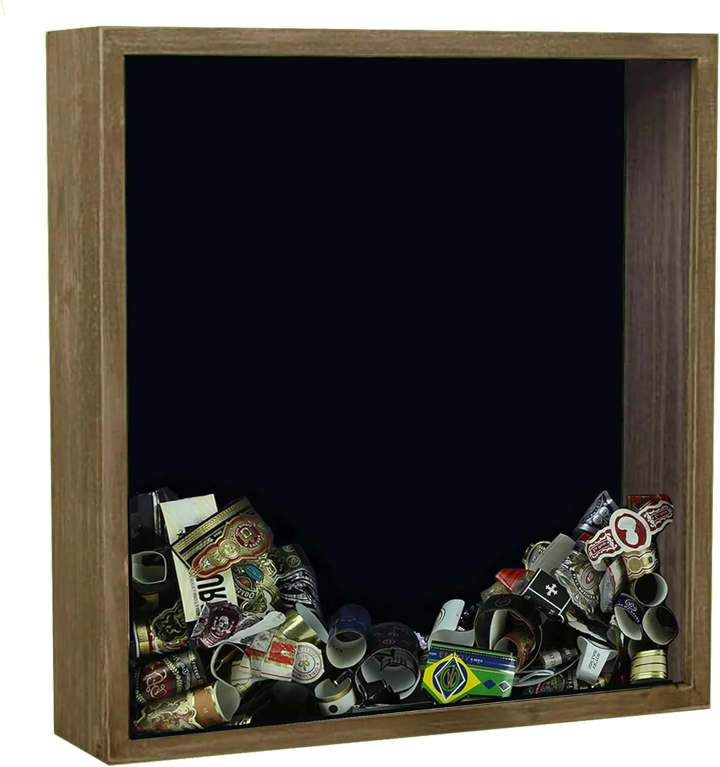 Blank Top Loading Shadow Box 12 1/8" x 12 1/8" x 3 1/8" (external) 11 5/8" x 11 5/8" x 2 1/2" (internal) Scrapbook, Wall hanging Easy to Use Box Display Frame. Wine Cork Box, Beer Caps, Ticket Stubs