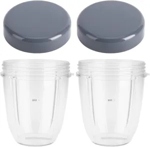 Blender Cups Replacement for Nutribullet Blender 18OZ Cup with Lid, Compatible with Nutribullet 600W 900W Blender Juicer (2Pack)