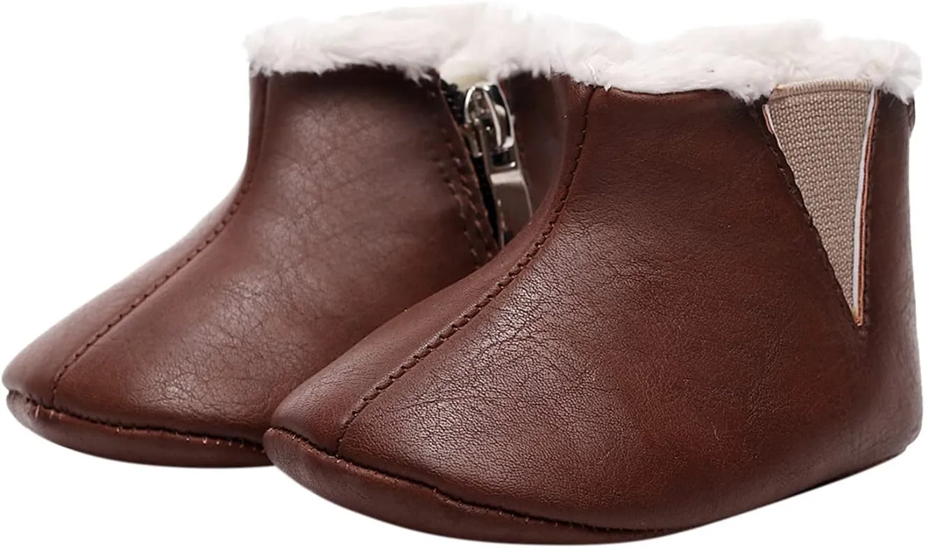 Boy Shoes Size 1 Boots Girls Soft Plush First Infant Warm Snow Baby Walkers Cotton Shoes Baby Shoes Cowboy Boot Booties for Babies