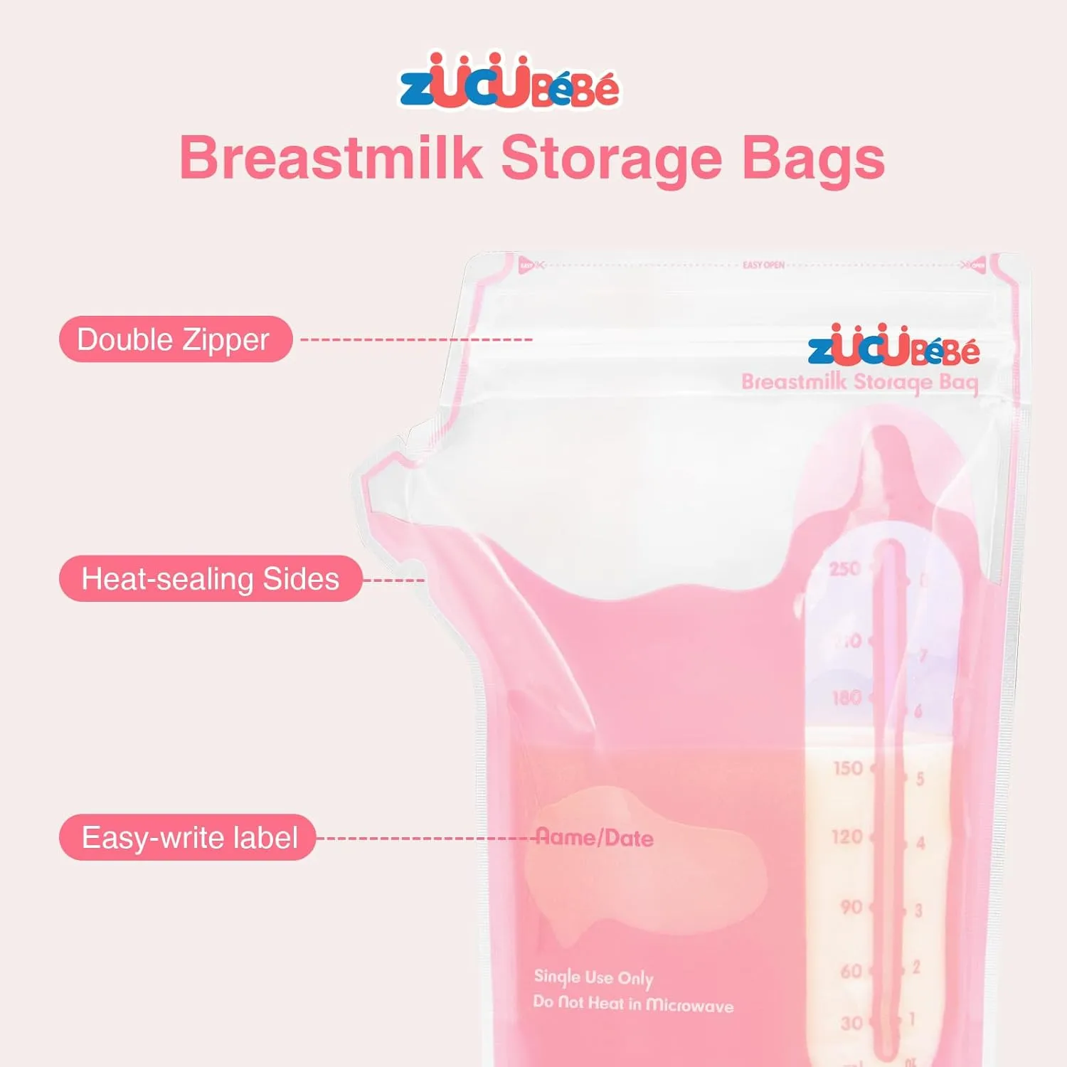 Breastmilk Storage Bags(360 Count)，8oz Milk Storage Bags for Breastfeeding，BPA Free with Easy Pour Spout, Self Standing, for Refrigeration and Freezing