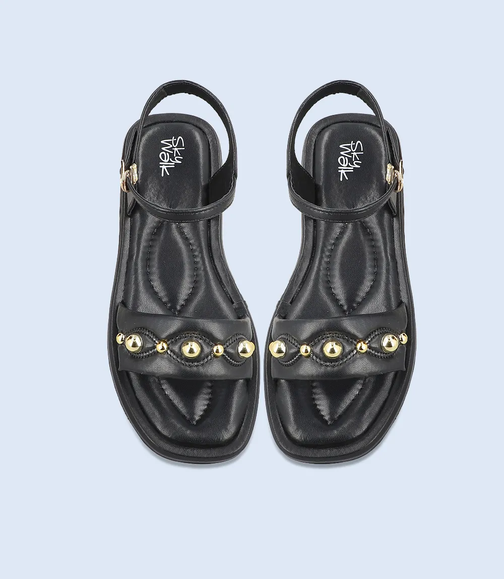 BW9632-BLACK-Women Comfort Sandal